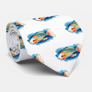 Cravate - Série aquarelle : Koi Fish