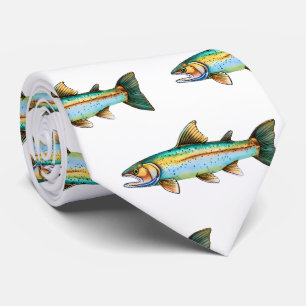 Cravate - Série aquarelle : truite/Saumon