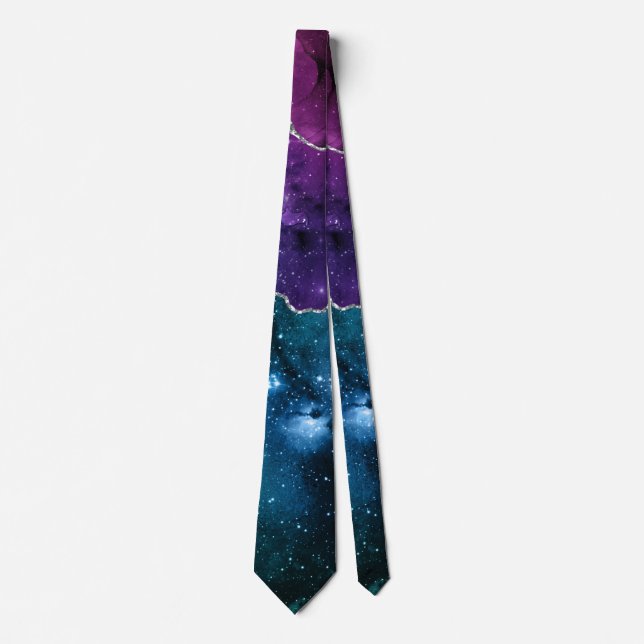 Cravate Série Galaxy Agate Design 9 (Devant)