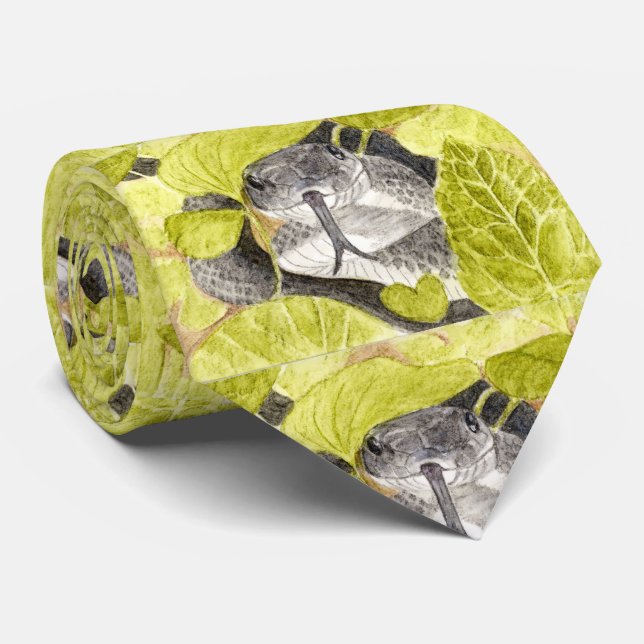 Cravate Serpent de rat noir (Roulé)