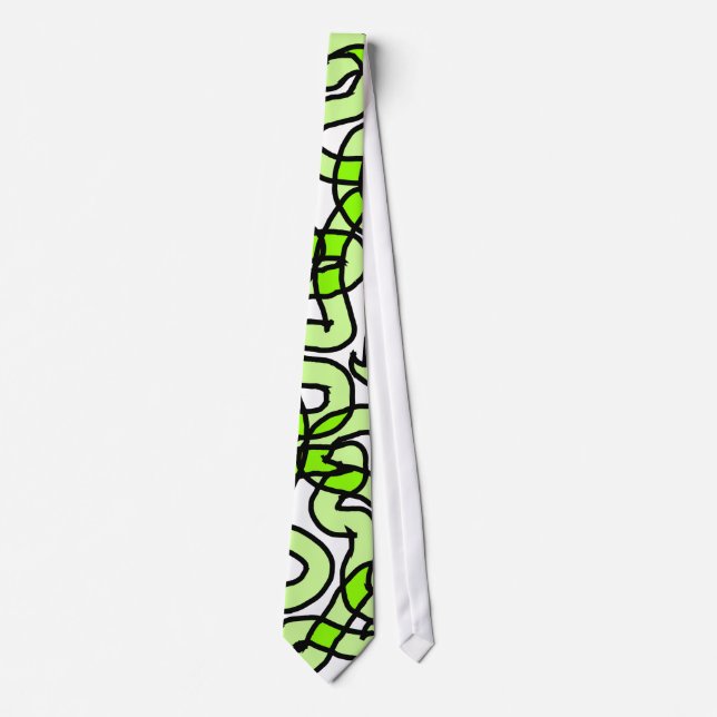 Cravate Serpent vert de chaux (Devant)