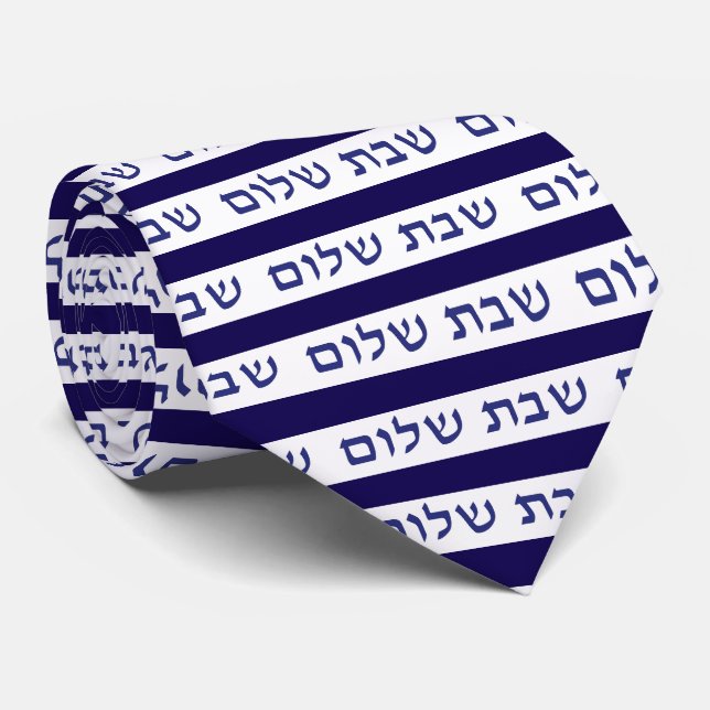 Cravate Shabbat Shalom Hébreu Juif Shabbos  (Roulé)