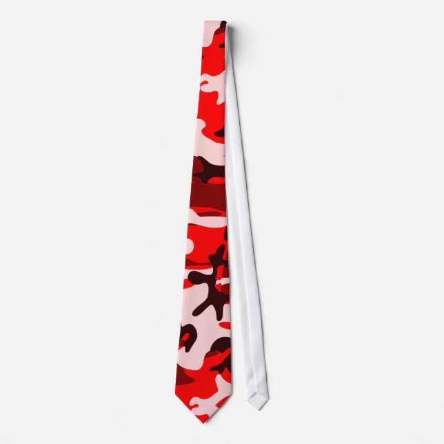 Cravate Shades of Red and Pink Camouflage Necktie (Devant)