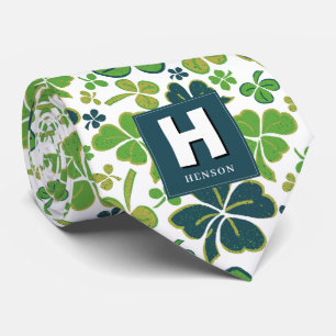 Cravate Shamrock de trèfle Monogrammed Saint Patrick`s Day
