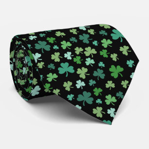 Cravate Shamrock irlandais noir