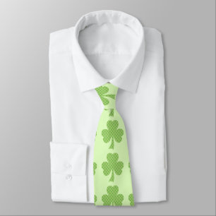 Cravate Shamrock vert trèfle motif pois
