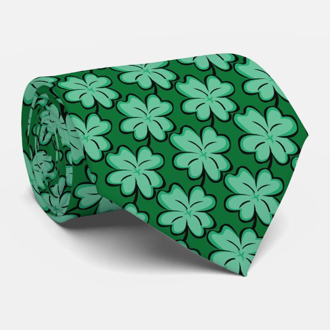Cravate Shamrock verte (Roulé)