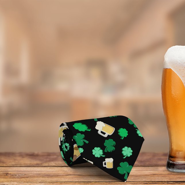 Cravate Shamrocks et bière (Créateur téléchargé)