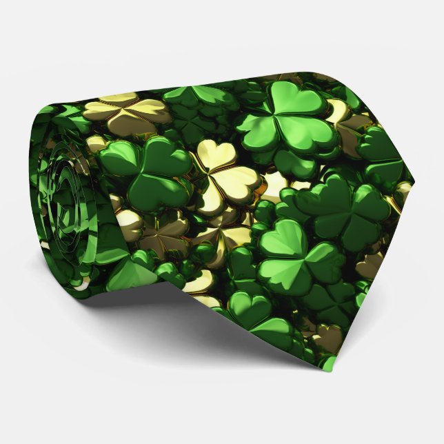 Cravate Shamrocks Gold Green (Roulé)