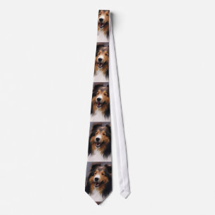 Cravate Shetland Sheepdog Art