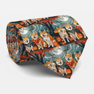 Cravate Shiba Inu Halloween Épouvantable