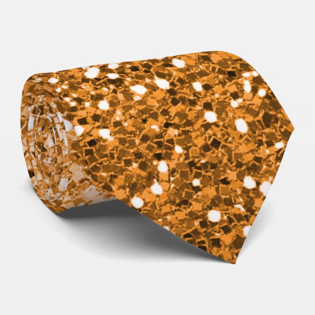 Cravate Shimmer Parties scintillant or en cuivre (Roulé)