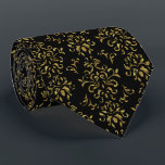 Cravate Shiny Gold And Black Vintage Swirls Pattern<br><div class="desc">Add a touch of sophistication and charm to your outfit with our exquisite gold-toned vintage floral swirls pattern on a sleek black background. This versatile necktie is perfect for any occasion, ensuring you stand out in style.</div>