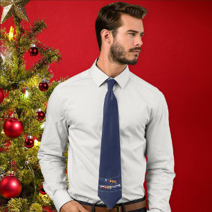 Cravate #Signal Nautique Joyeux Joyeux #Noël   bleu marine