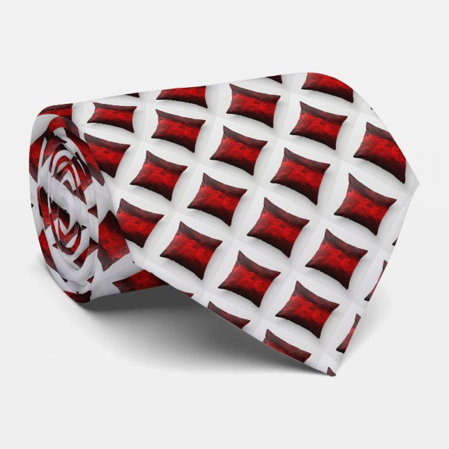 Cravate Signature Micro Diamonds motif rouge (Roulé)