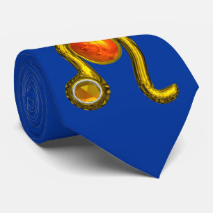 Cravate SIGNE D'ANNIVERSAIRE ZODIAC LEO, Topaz Jaune, Or, 