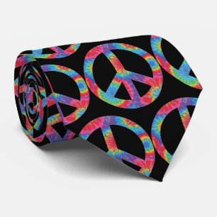 Cravate Signe de Paix Rétro - Design Hippy Hippie Arc-en-C