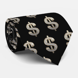 Cravate Signe diamant et argent Dollar