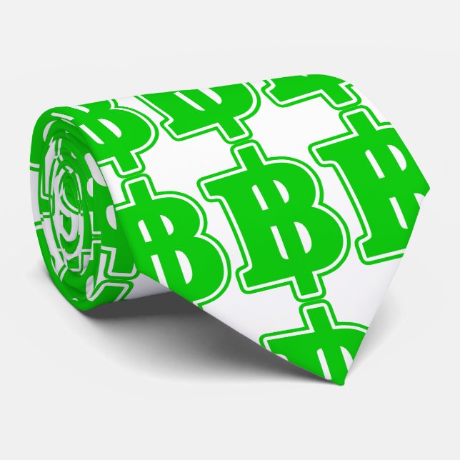 Cravate Signe du baht vert ฿ Monnaie thaïlandaise ฿ (Roulé)