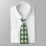 Cravate Signes de paix aquarelle en vert<br><div class="desc">Conçu à l'aide d'une aquarelle originale représentant un panneau de paix dans les tons vert sur blanc.</div>