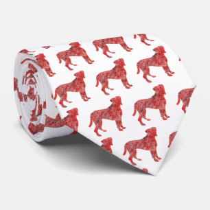 Cravate Silhouette de chien Boxer Noël Col blanc mignon
