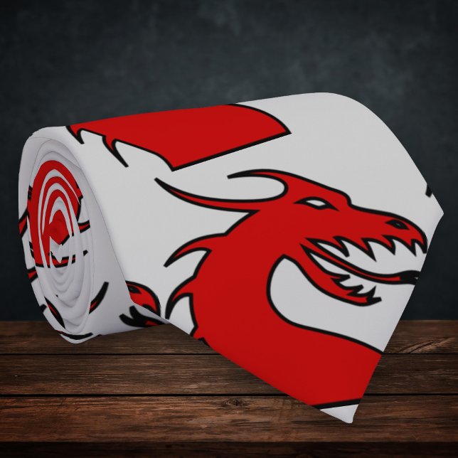 Cravate Silhouette de dragon rouge (Créateur téléchargé)