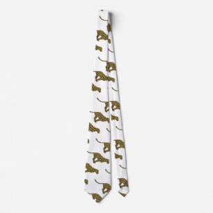 Cravate Silhouette léopard Brown et jaune