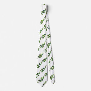 Cravate Silhouette noire et verte de serpent d'impression