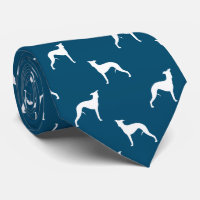 Silhouettes Chien Whippet Motif Bleu et Blanc
