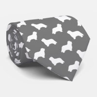 Silhouettes de chien de Collie hérissé Motif gris