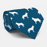 Silhouettes de Chien Malinois Belge Motif Bleu