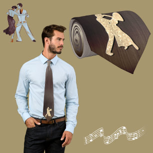 Cravate Silhouettes des danseurs d'or ( fausse parties sci