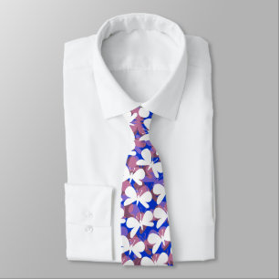 Cravate Silhouettes Papillon - Blanc Ombré v2