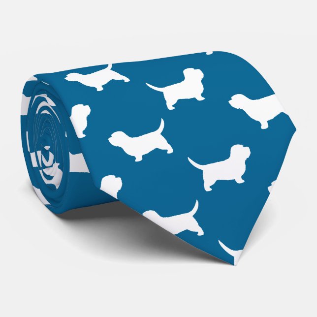 Cravate Silhouettes PBGV Petit Basset Griffon Vendeen (Roulé)