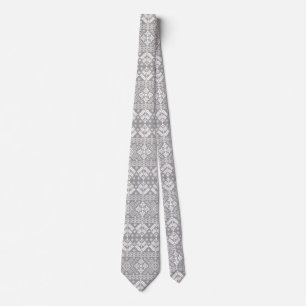 Cravate Silver et blanc Noël Fair Motif Isle