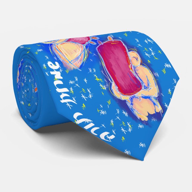 Cravate Simchat Torah - la joie du Torah (Roulé)