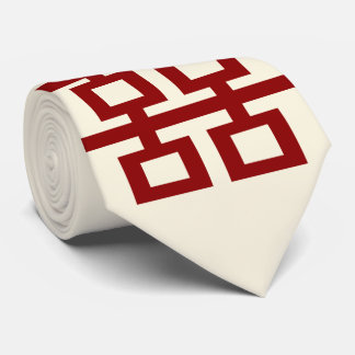 Cravate Simple Double Bonheur Mariage Chinois Minimaliste
