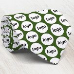 Cravate Simple Logo Entreprise Vert Forêt<br><div class="desc">Conception de logo simple pour favoriser la fidélité à la marque et promouvoir votre petite entreprise. Remplacez le logo par le vôtre et changez la couleur de fond dans l'outil de conception pour personnaliser.</div>