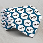 Cravate Simple Logo Entreprise Vert Turquoise<br><div class="desc">Conception de logo simple pour favoriser la fidélité à la marque et promouvoir votre petite entreprise. Remplacez le logo par le vôtre et changez la couleur de fond dans l'outil de conception pour personnaliser.</div>