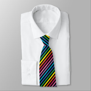 Cravate Simple motif moderne de rayures aux couleurs de l'