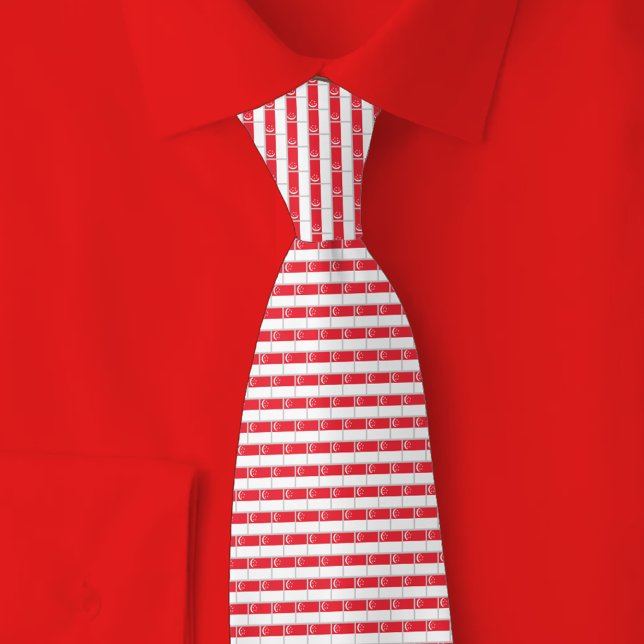 Cravate Singapore Flag Brick Pattern (Créateur téléchargé)