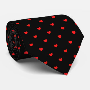 Cravate Skaymarts Couleur Noire Rouge Coeur Design