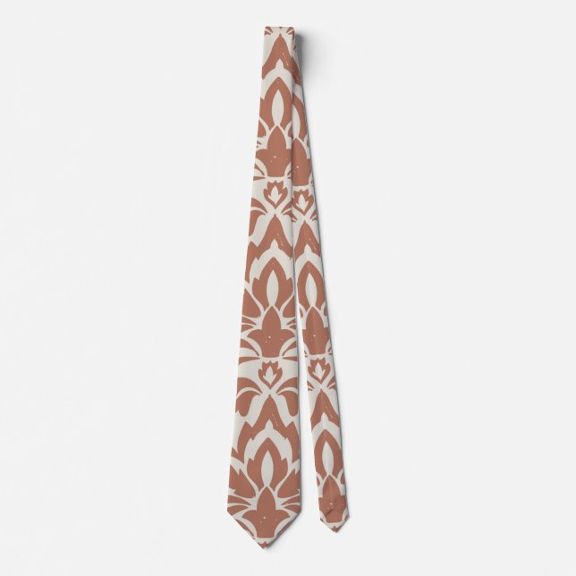 Cravate Skaymarts | Moderne Marron et Blanc Tendance Burea (Devant)