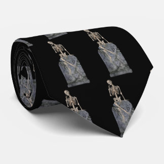 Cravate Skeleton Tombstone Funny Halloween