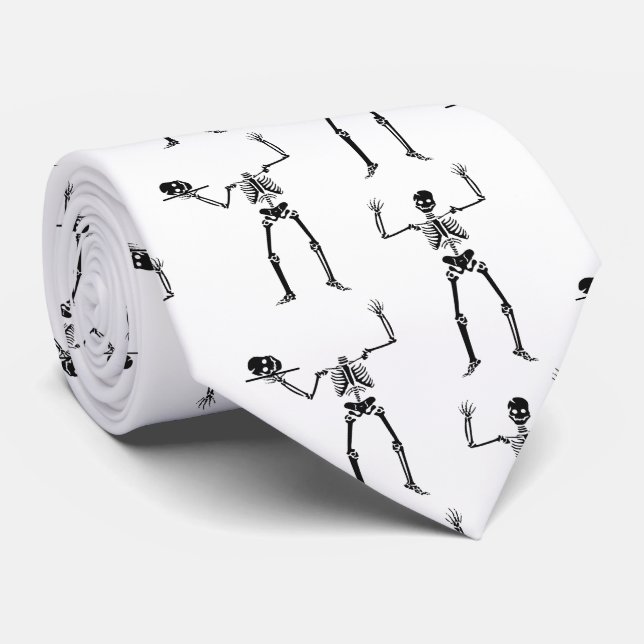 Cravate Skeletons D'Halloween, Baguette Ou Traite, Boo (Roulé)