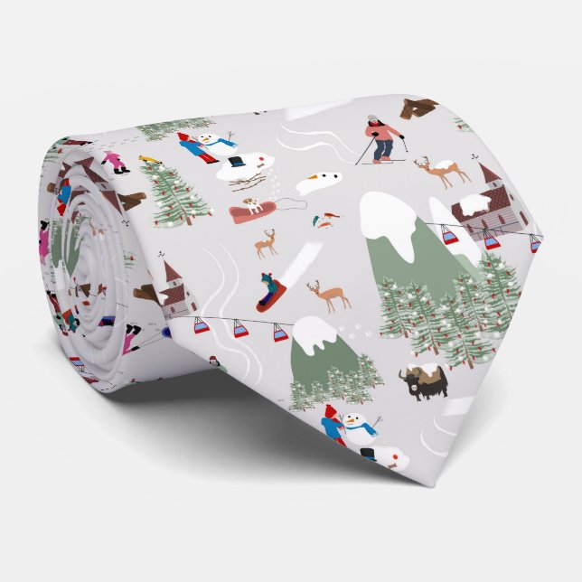 Cravate Ski De Neige Paysage Des Pistes De Ski (Roulé)