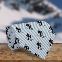 Skier - Male Ski Snowsport Theme - Striped Novelty