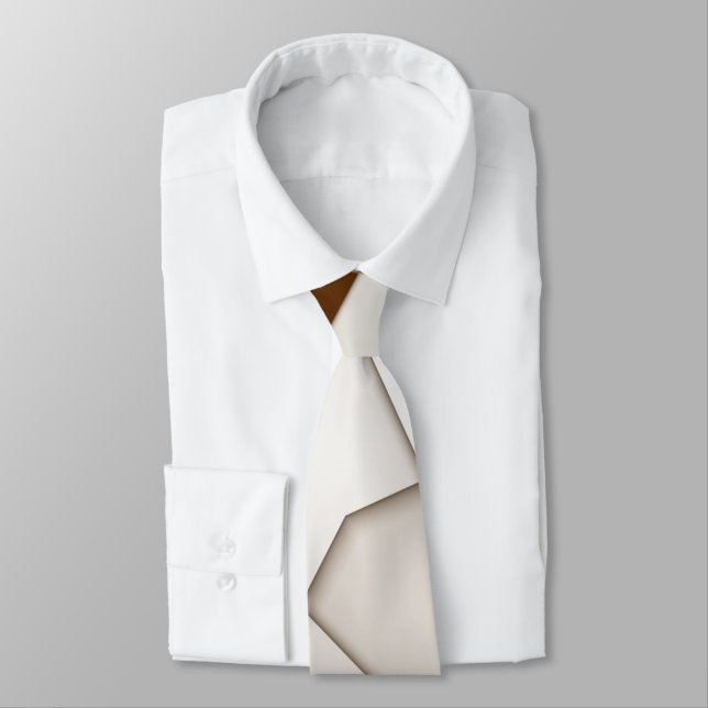 Cravate Sloping beige triangle with shadow, smooth style (Attaché)