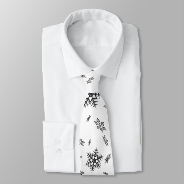 Cravate Snowflakes de Noël Necktie pour hommes (Attaché)
