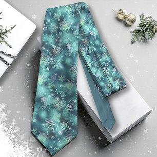 Cravate Snowflakes le plus beau Motif ID Turquoise846